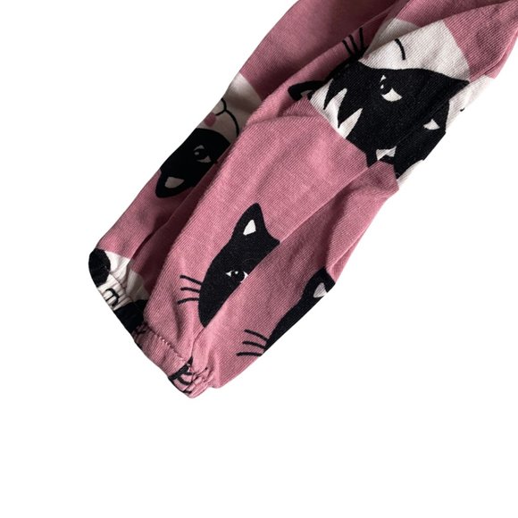 Polarn O. Pyret size 1-1.5 yeas old 86 cm, pink cat print blouse w/ front pocket - Picture 4 of 10